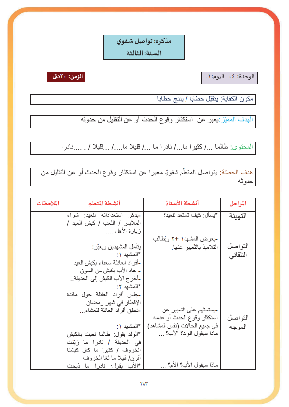 مذكرات المعلم السنة الثالثة – Image 2